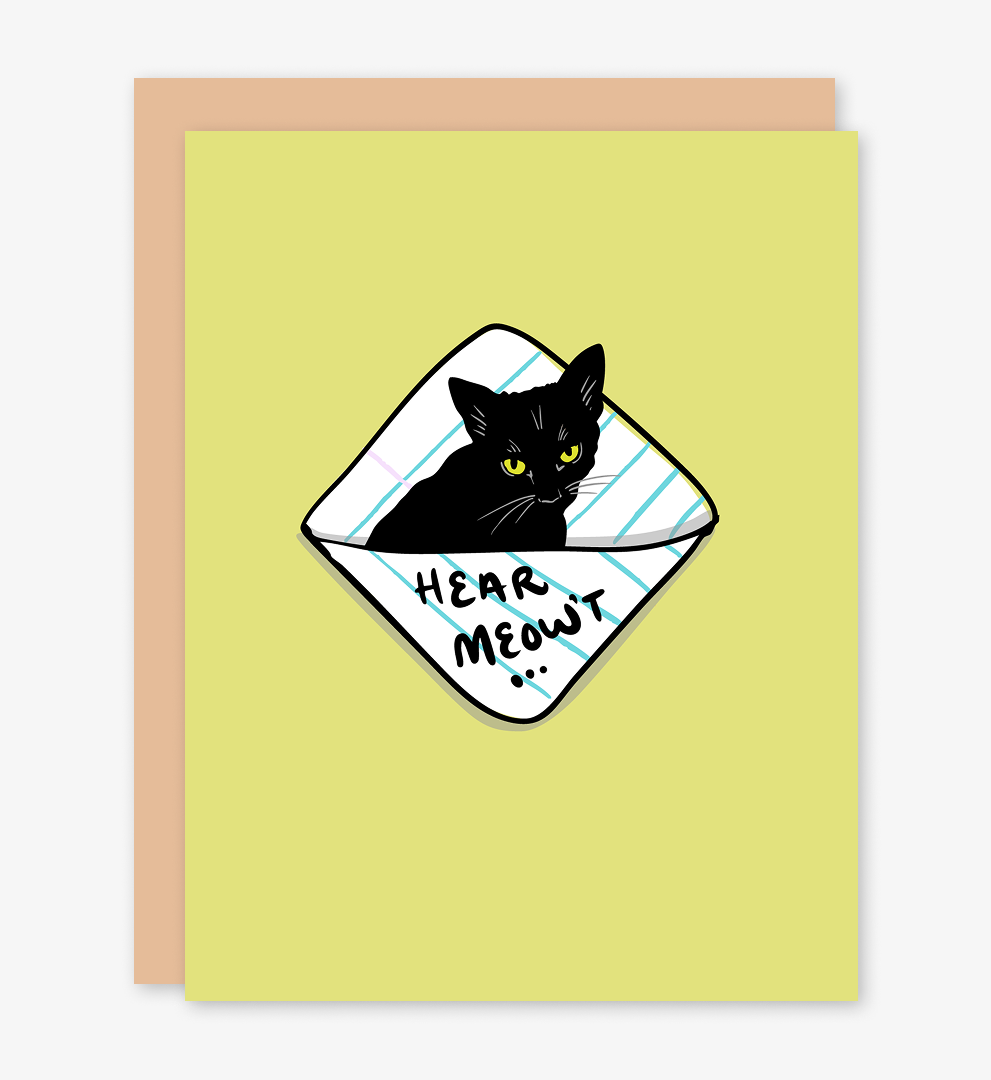 Hear Meow't Passed Note Card
