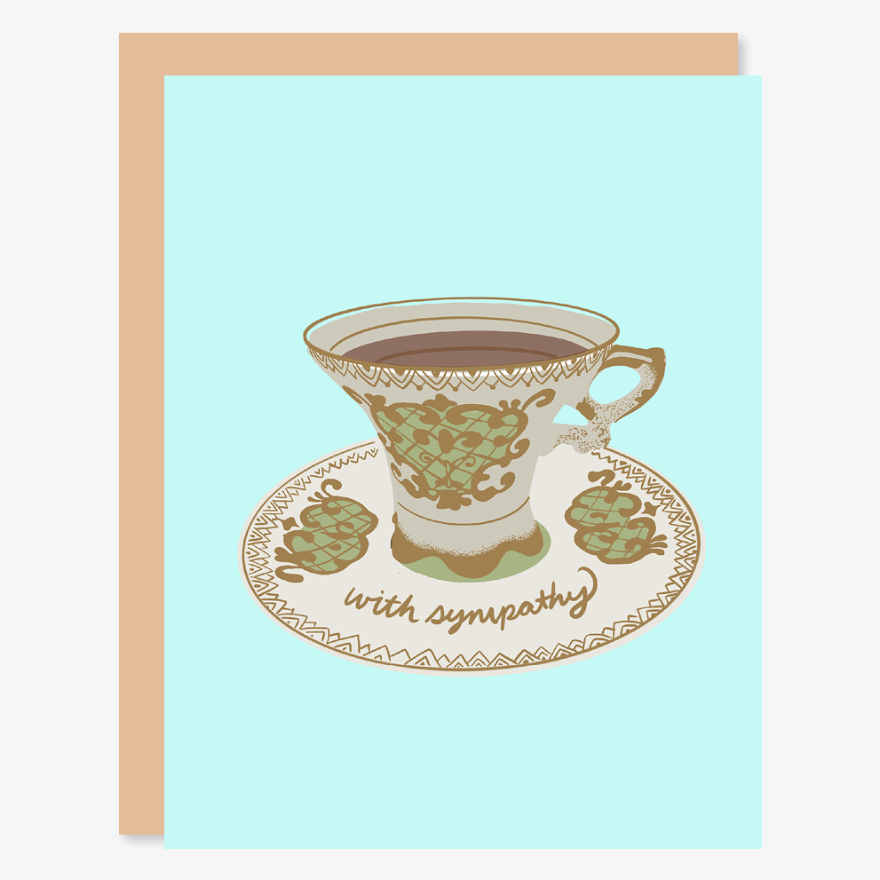 With Sympathy Tea Card