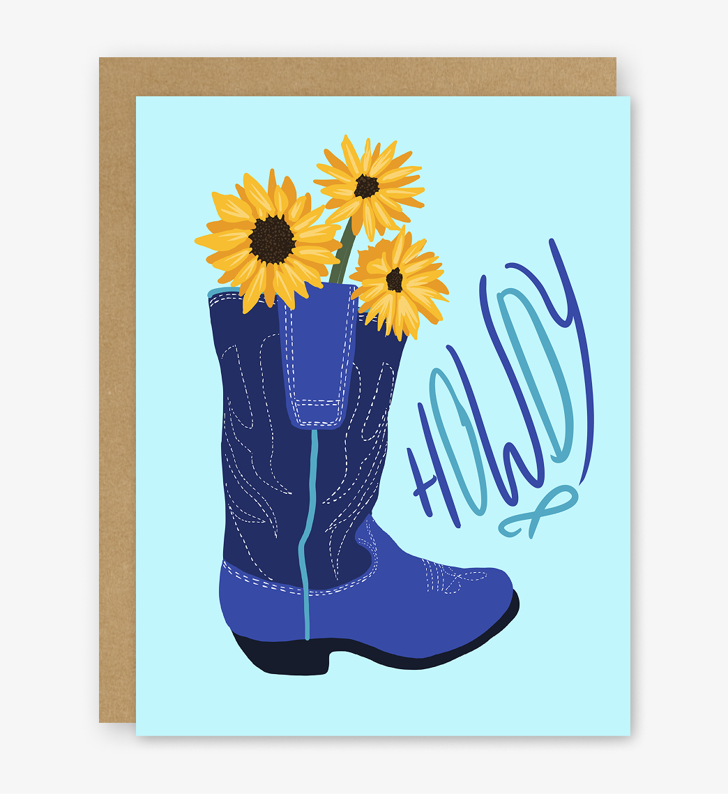 Howdy To Ya Card | Hello Greeting Card | Anytime