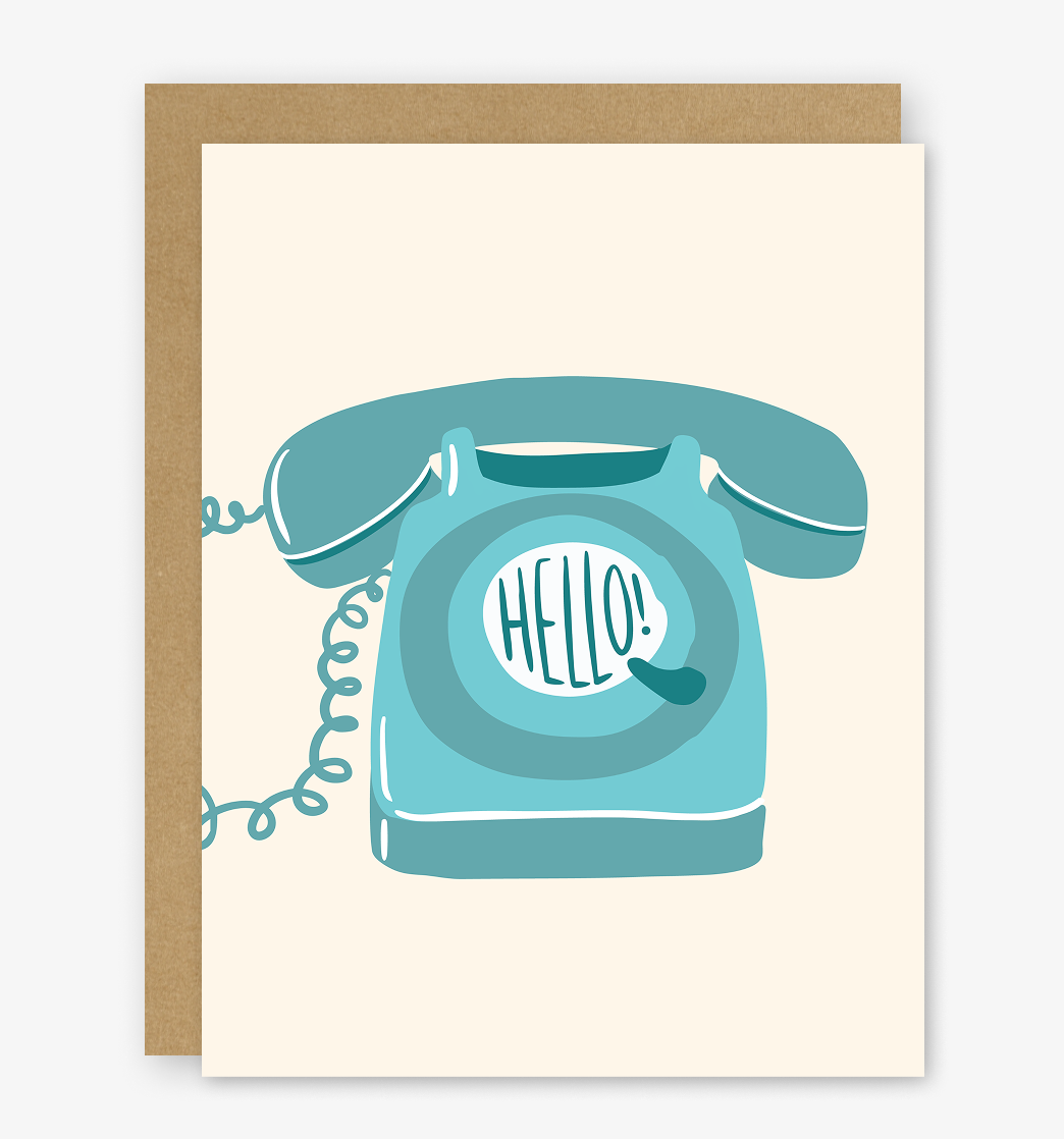 Rotary Phone Hello Card | Thinking of You Anytime Card – Stacey O'Nary