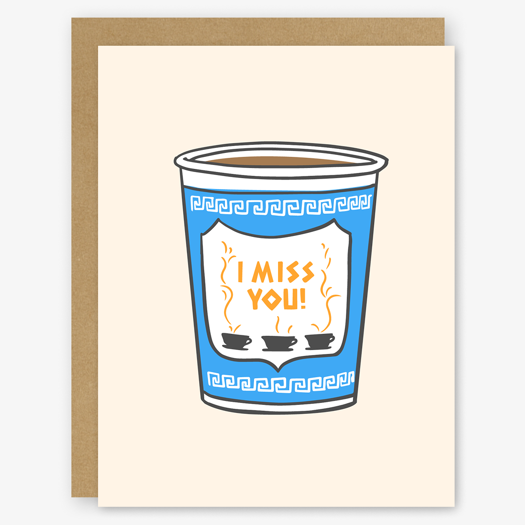 I Miss You NYC Coffee Cup Card