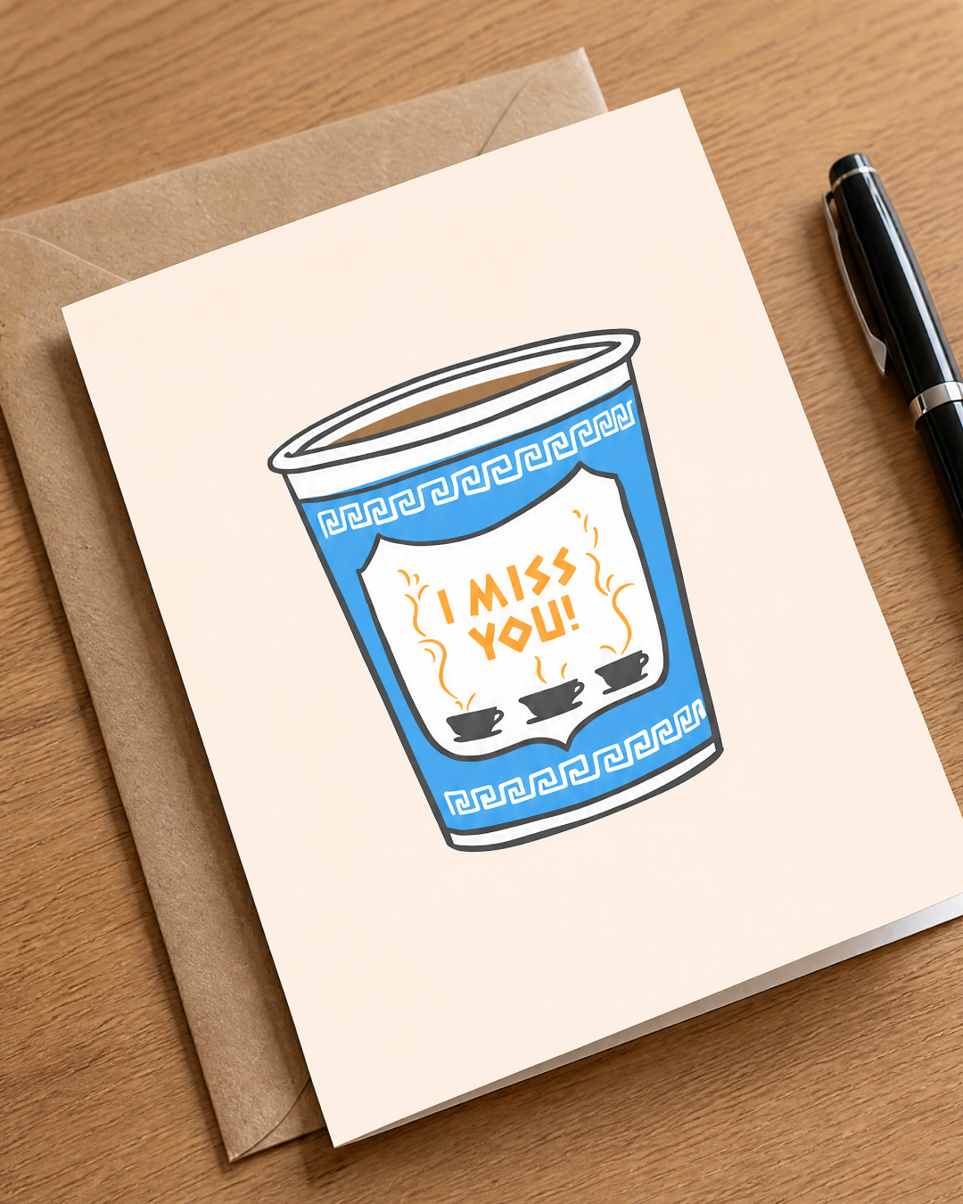 I Miss You NYC Coffee Cup Card
