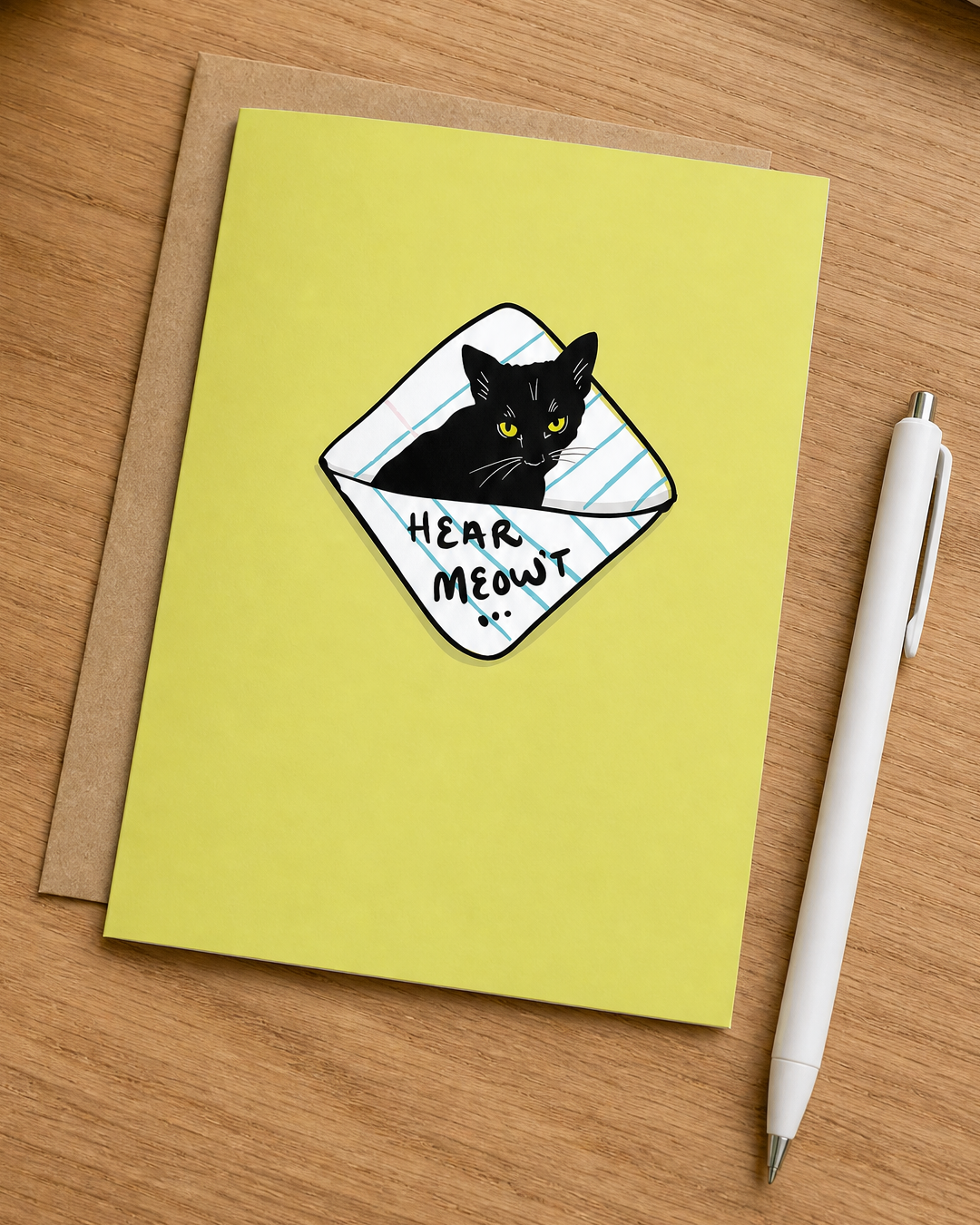 Hear Meow't Passed Note Card