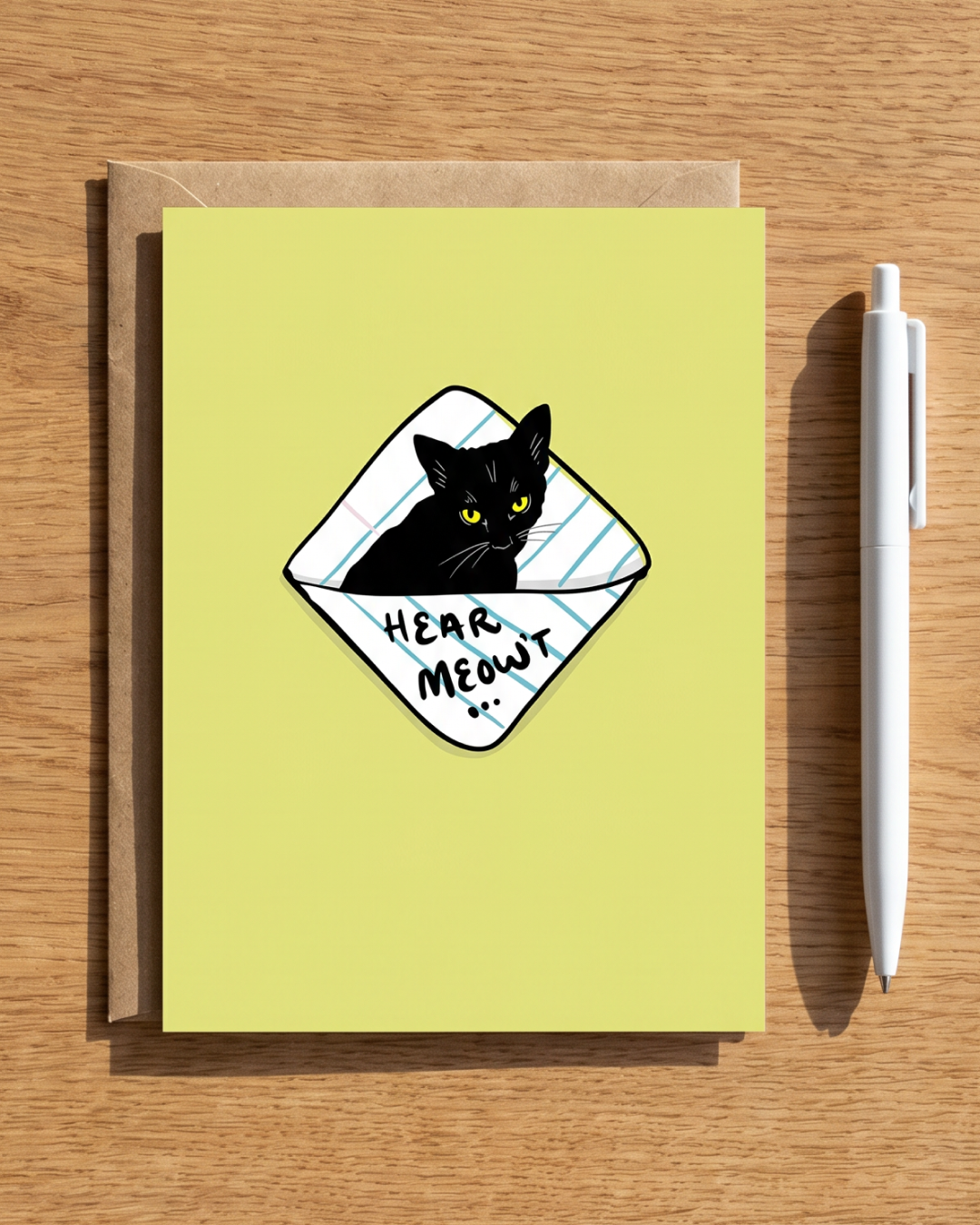 Hear Meow't Passed Note Card