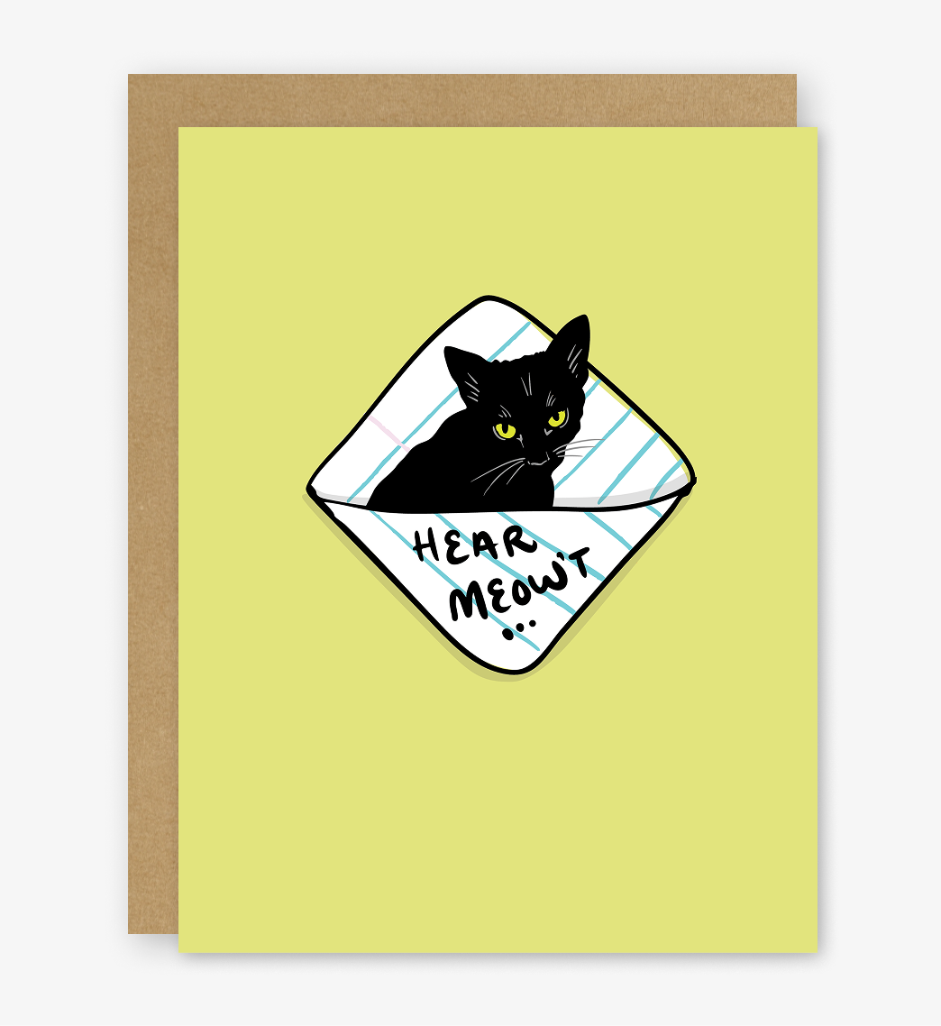 Hear Meow't Passed Note Card