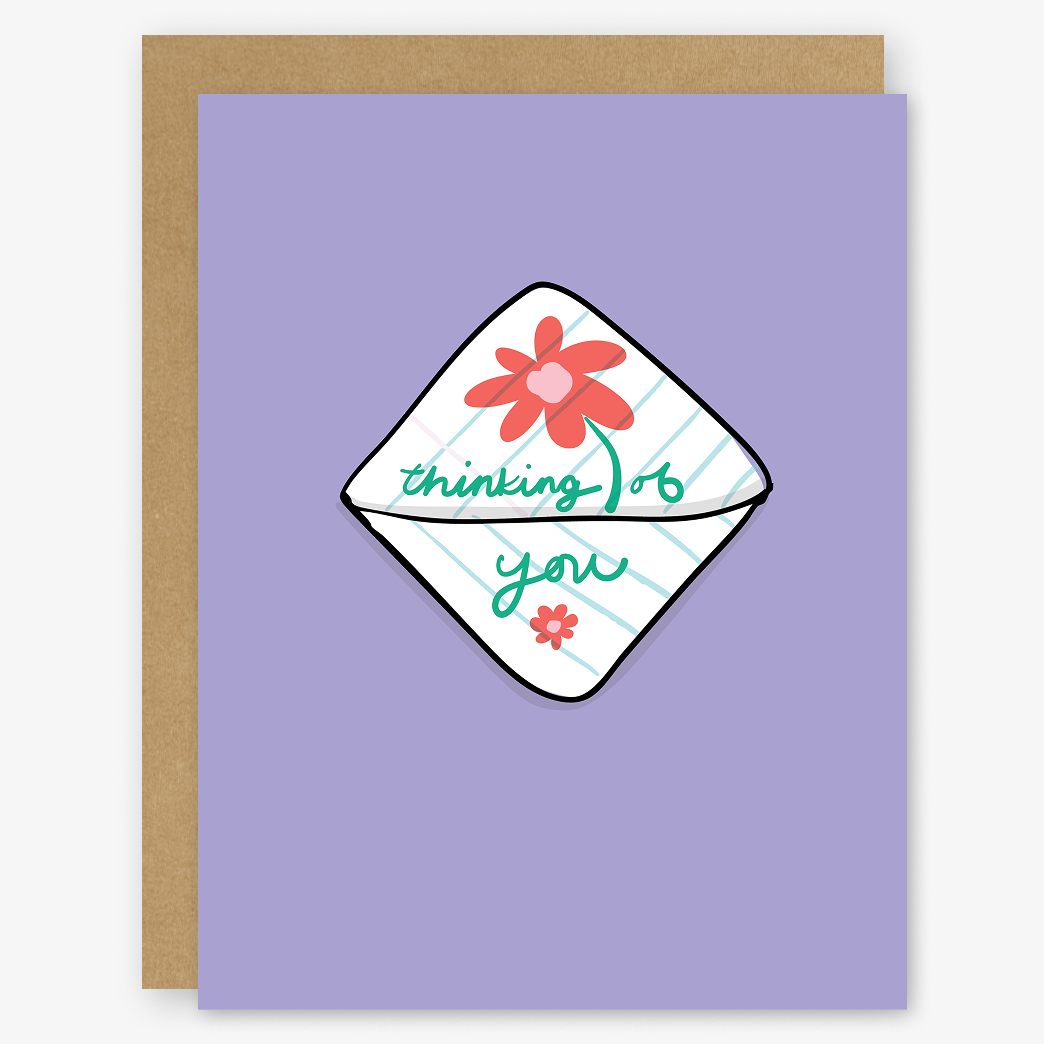 Thinking of You Passed Note Flower Card