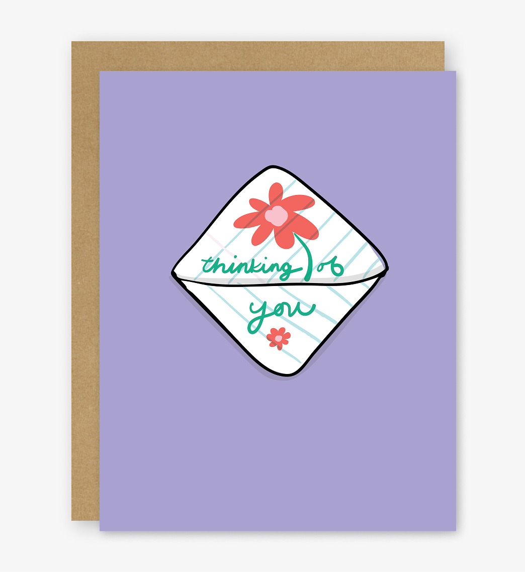 Thinking of You Passed Note Flower Card