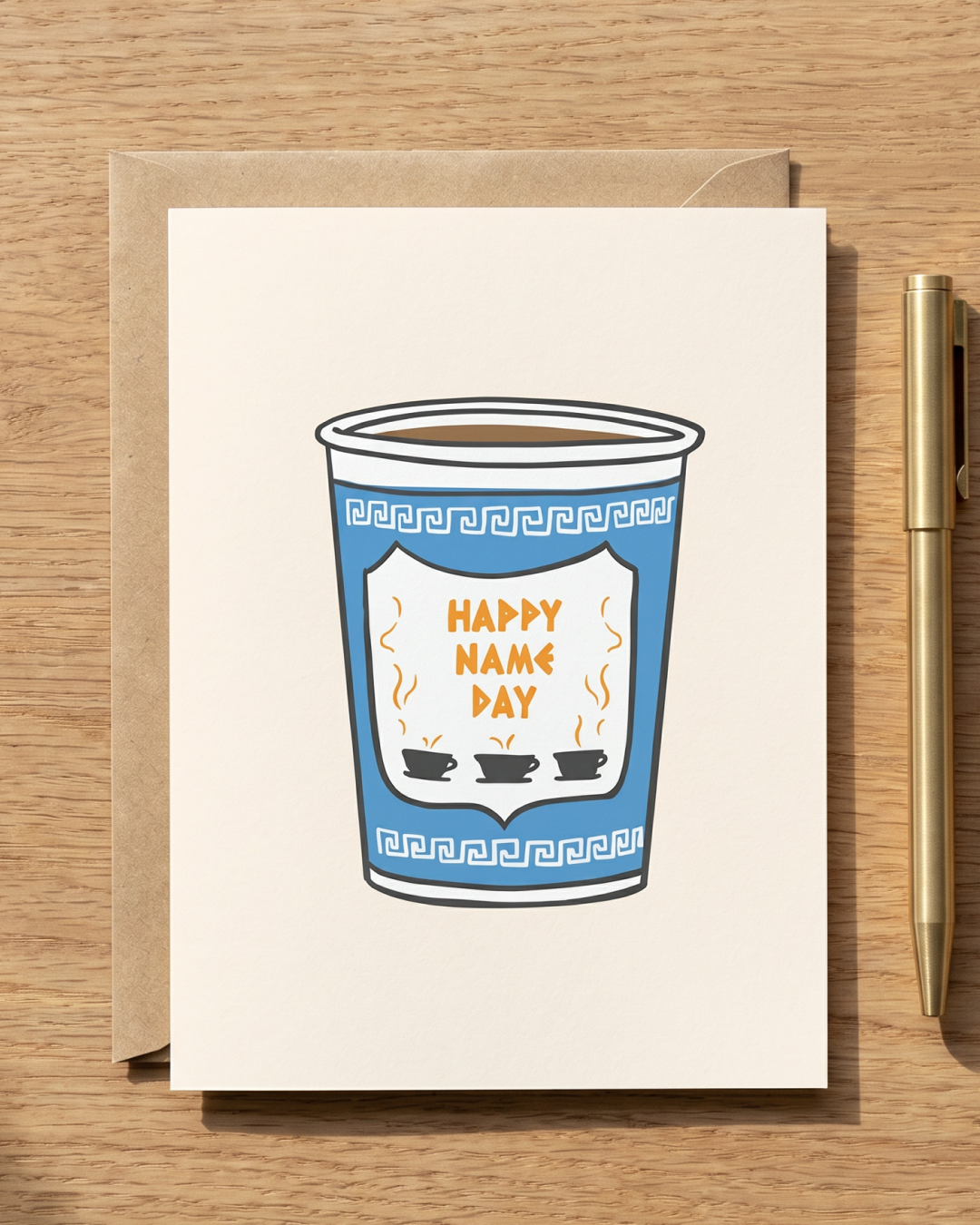 Name Day Greek Cup Birthday Greeting Card