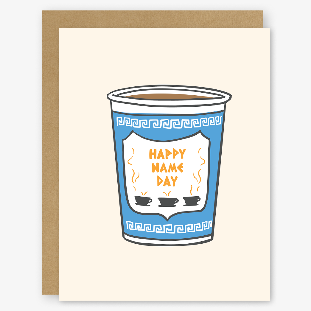 Name Day Greek Cup Birthday Greeting Card