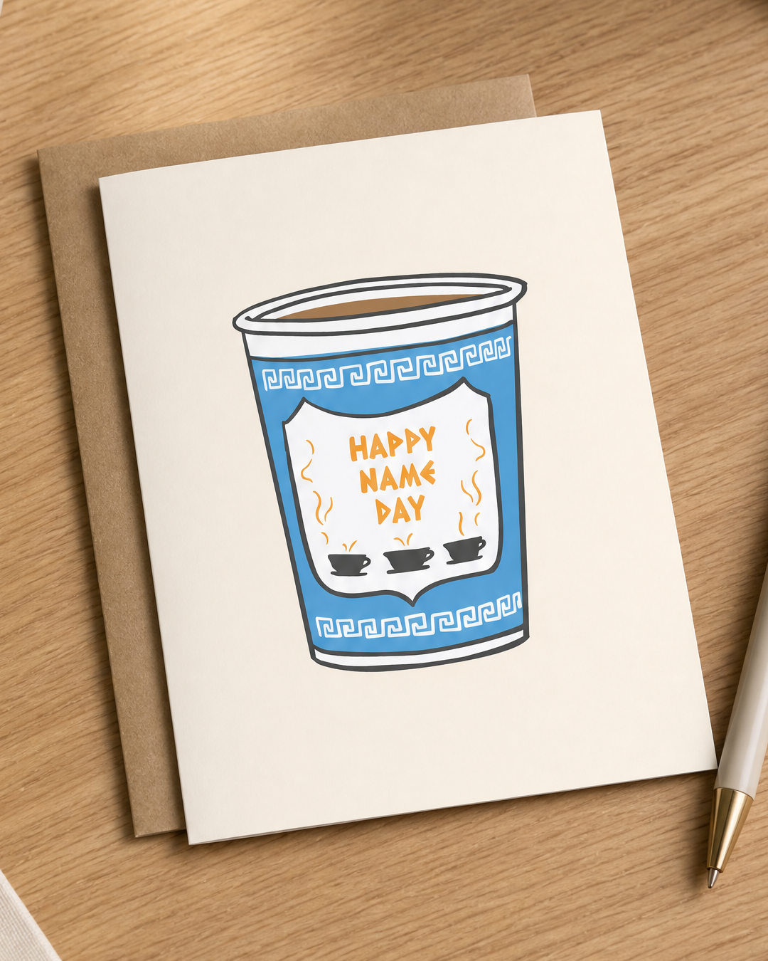 Name Day Greek Cup Birthday Greeting Card