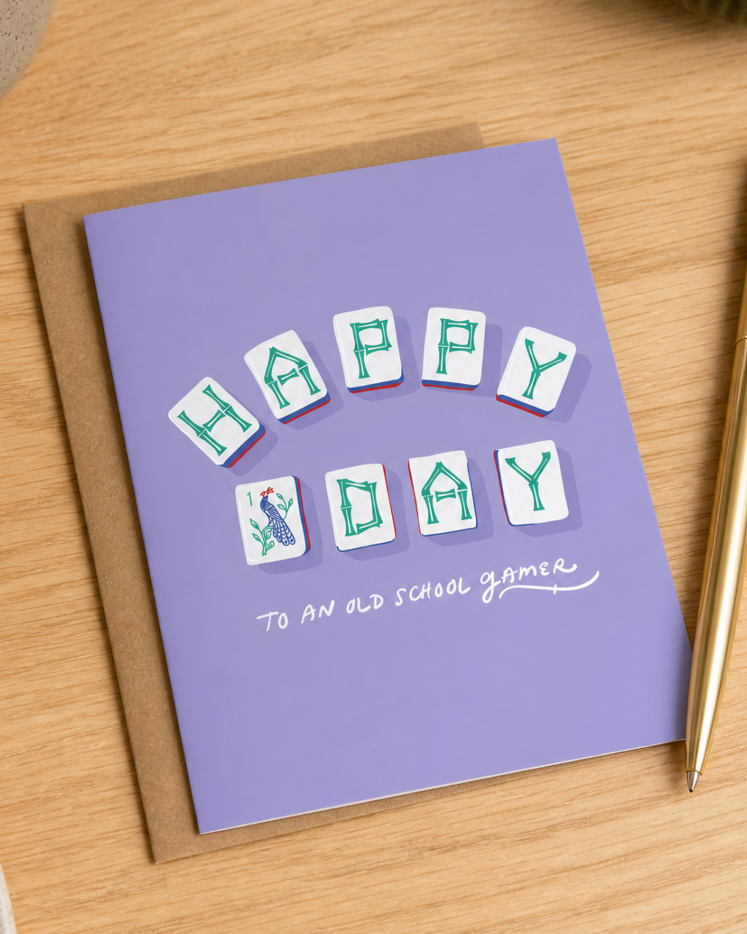 Happy "Bird Bam" Birthday Mahjong Card