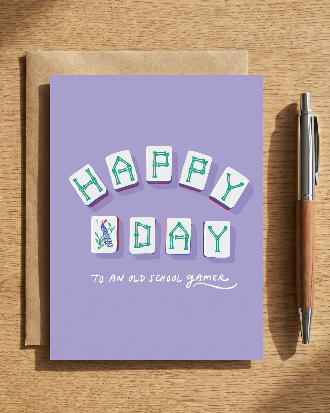 Happy "Bird Bam" Birthday Mahjong Card