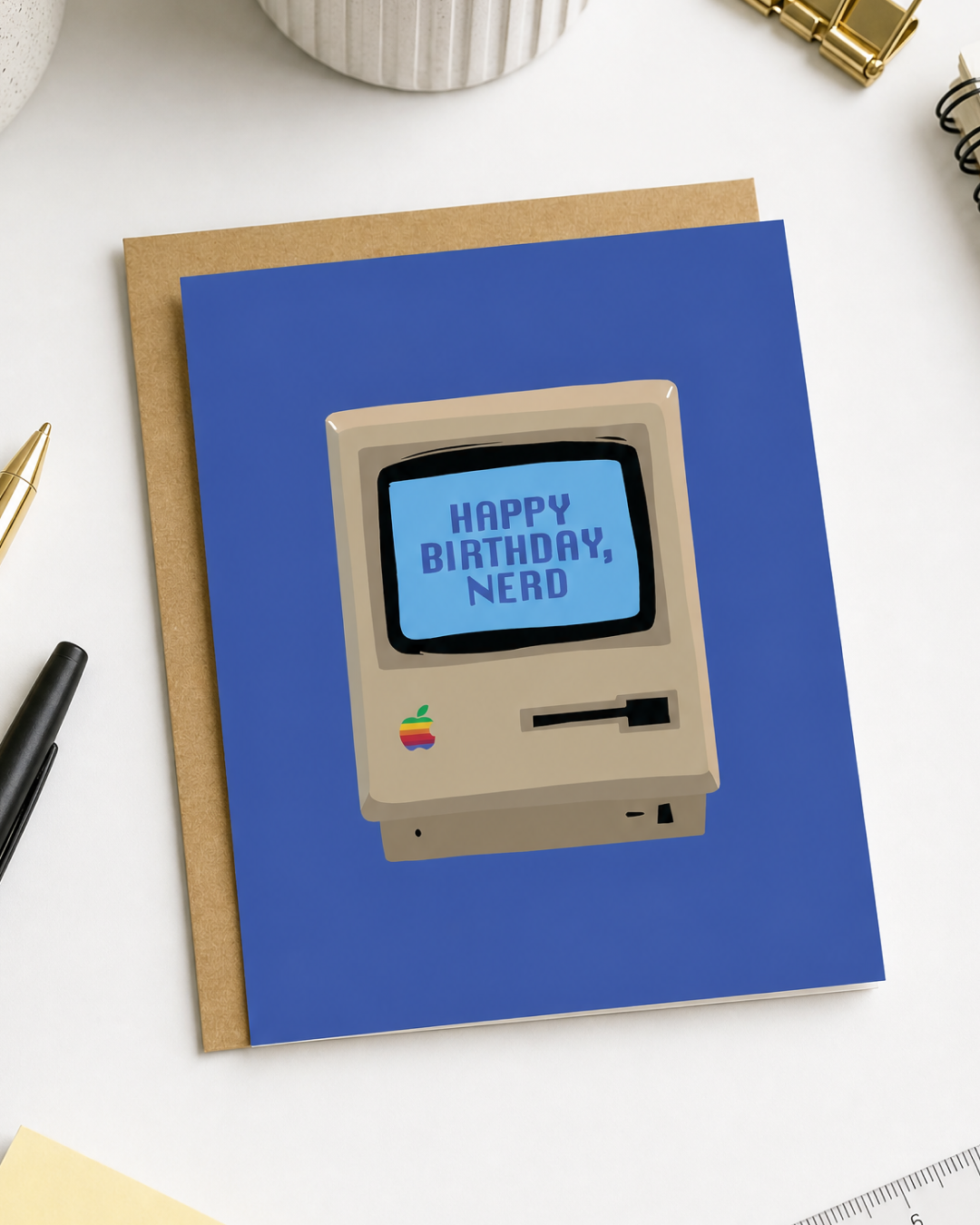 Happy Birthday Nerd Old Mac Computer Card