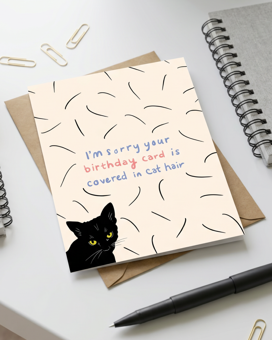 I'm Sorry About the Cat Hair Birthday Card (Light)