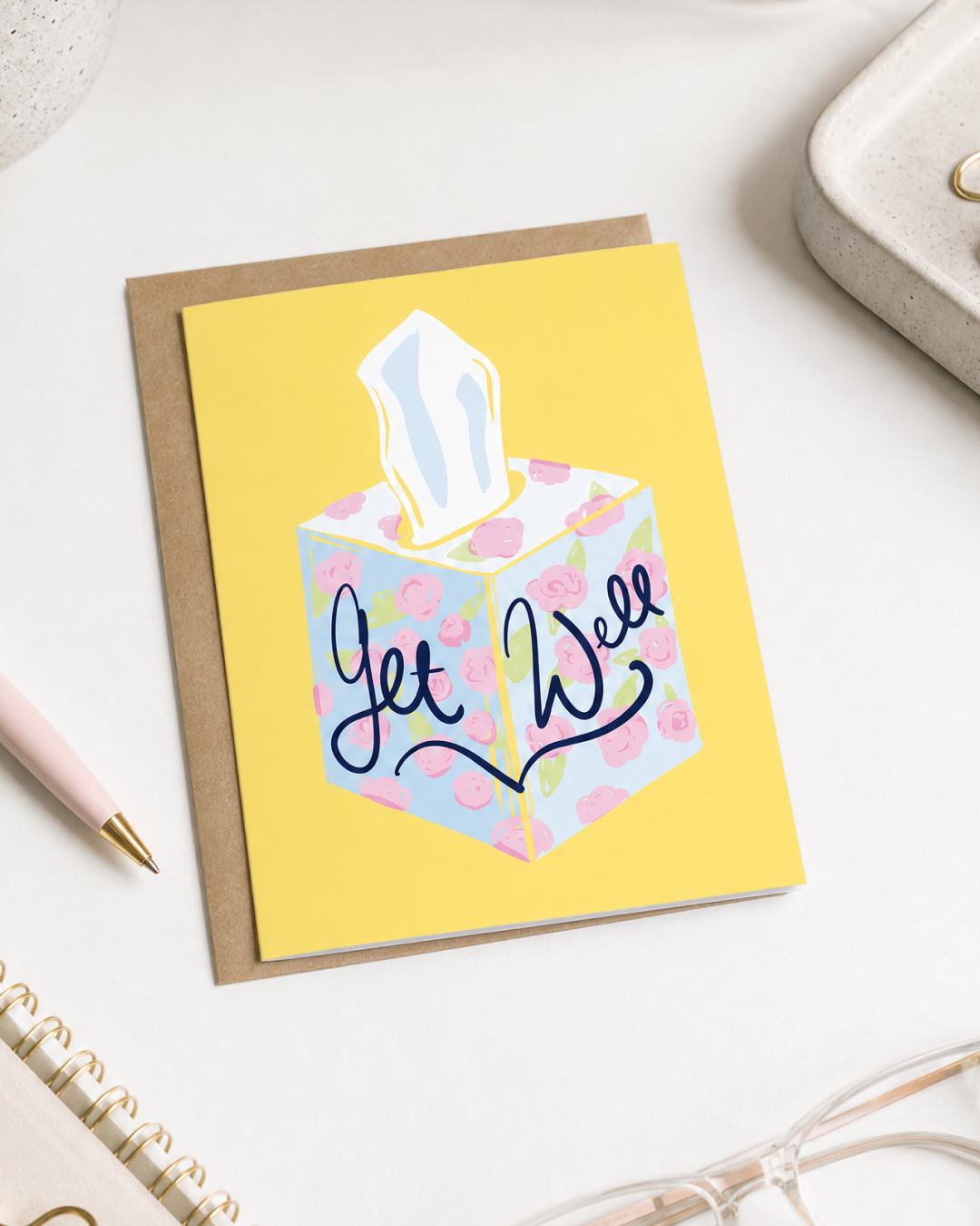 Get Well Tissue Box Card