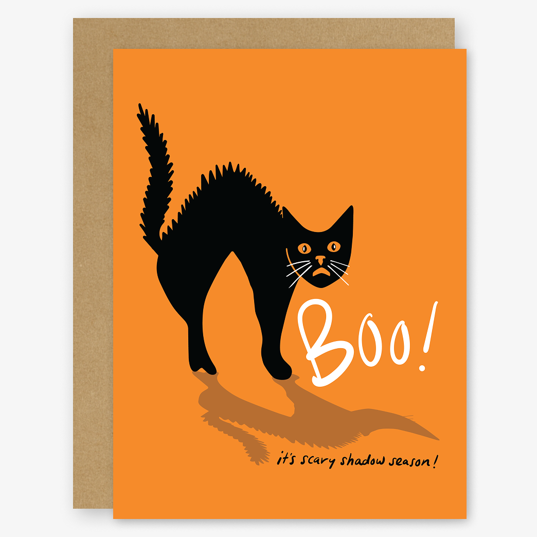 Boo: It's Scary Shadow Season Halloween Cat Card