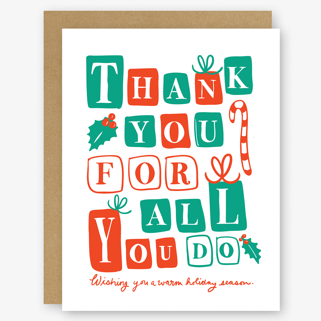 Thank You For All You Do Holiday Card