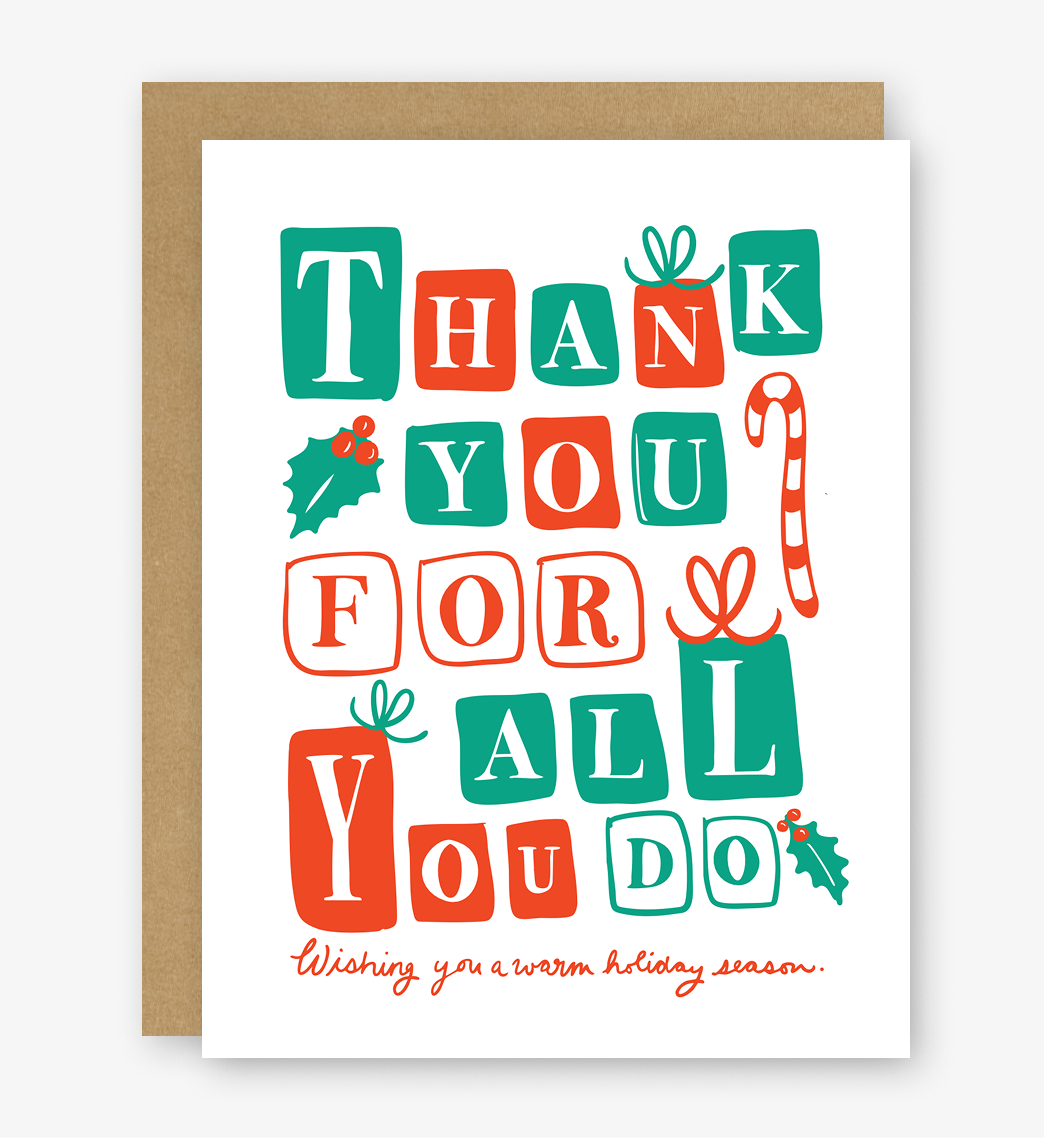 Thank You For All You Do Holiday Card