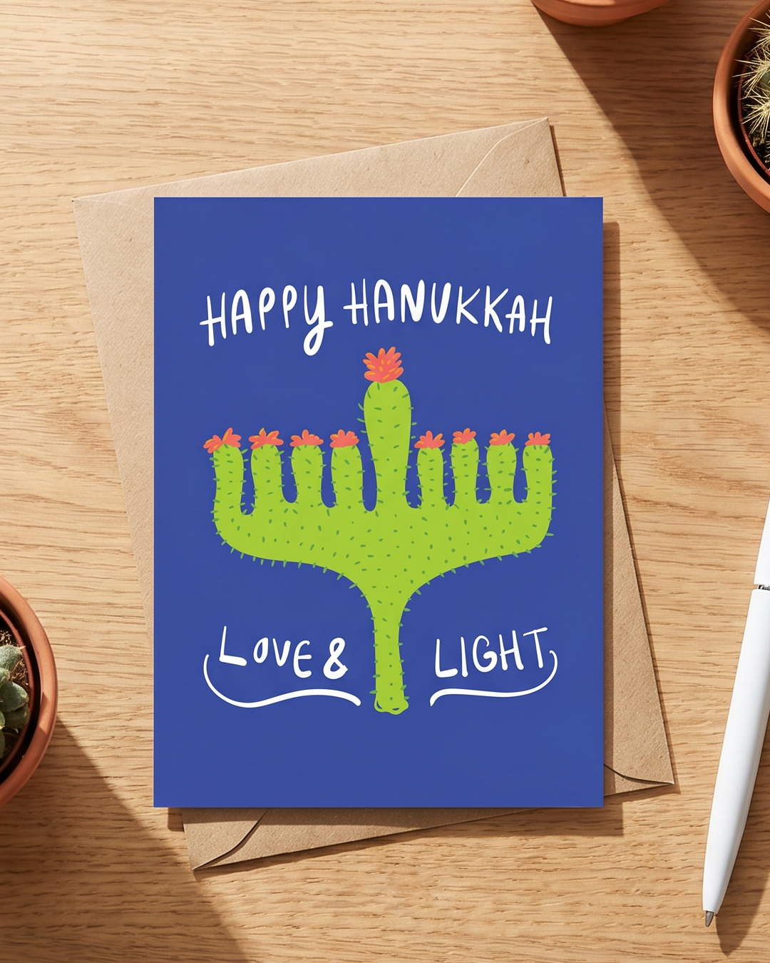 Hanukkah Menorah Cactus