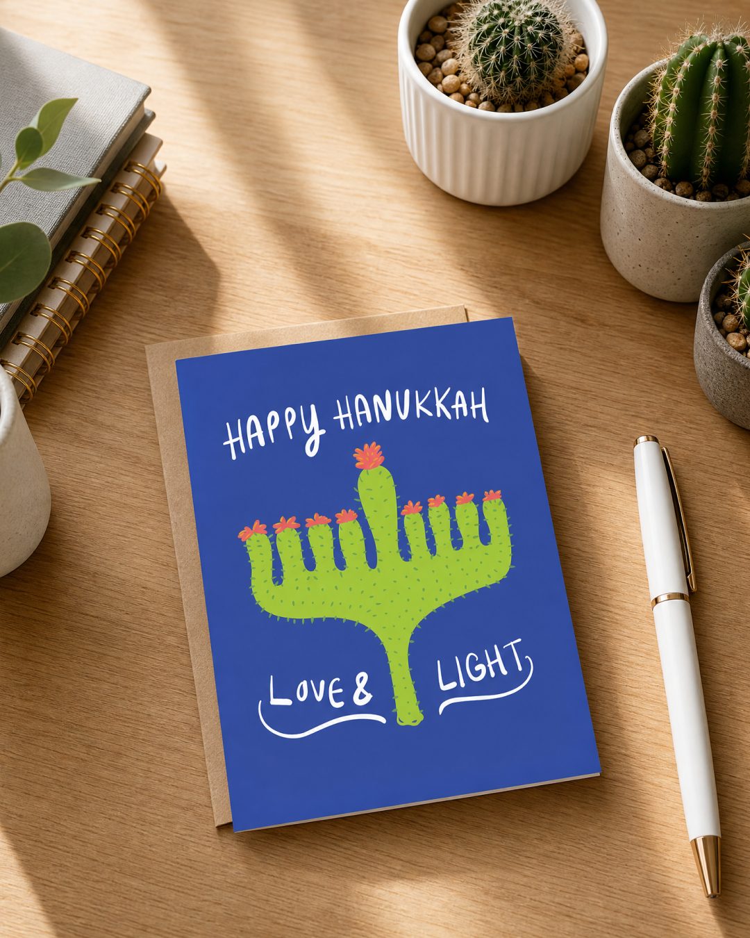 Hanukkah Menorah Cactus