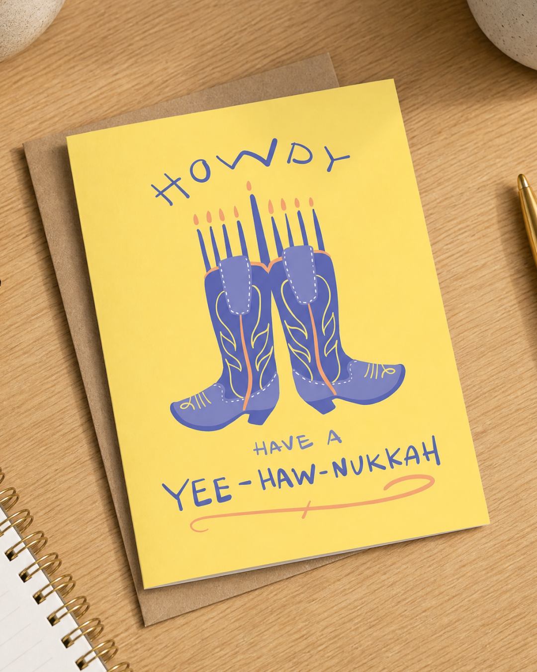 Howdy Hanukkah Menorah Boots