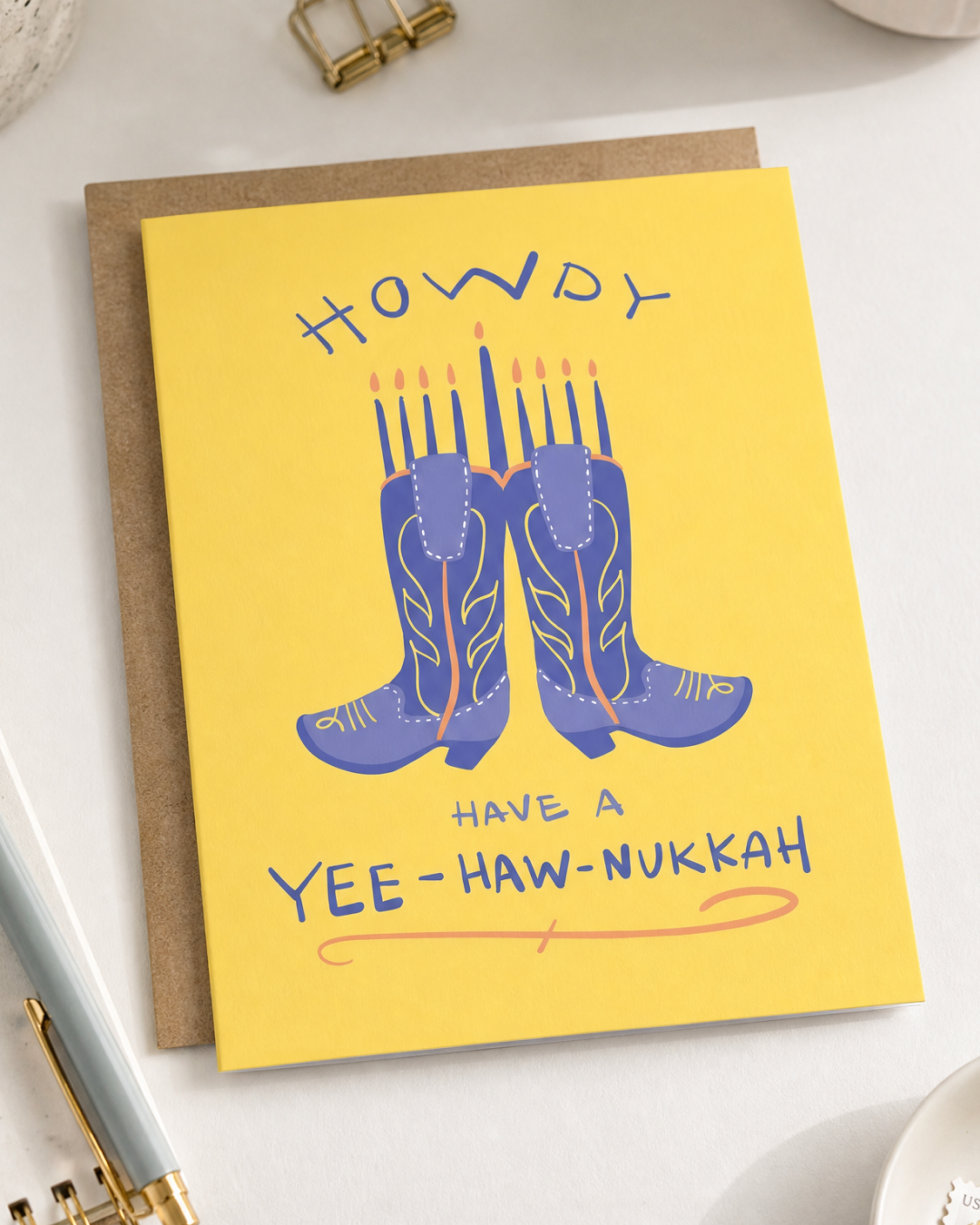 Howdy Hanukkah Menorah Boots