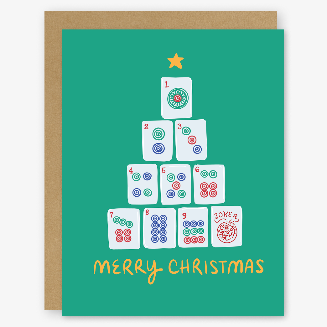 Mahjong Christmas Tree Card