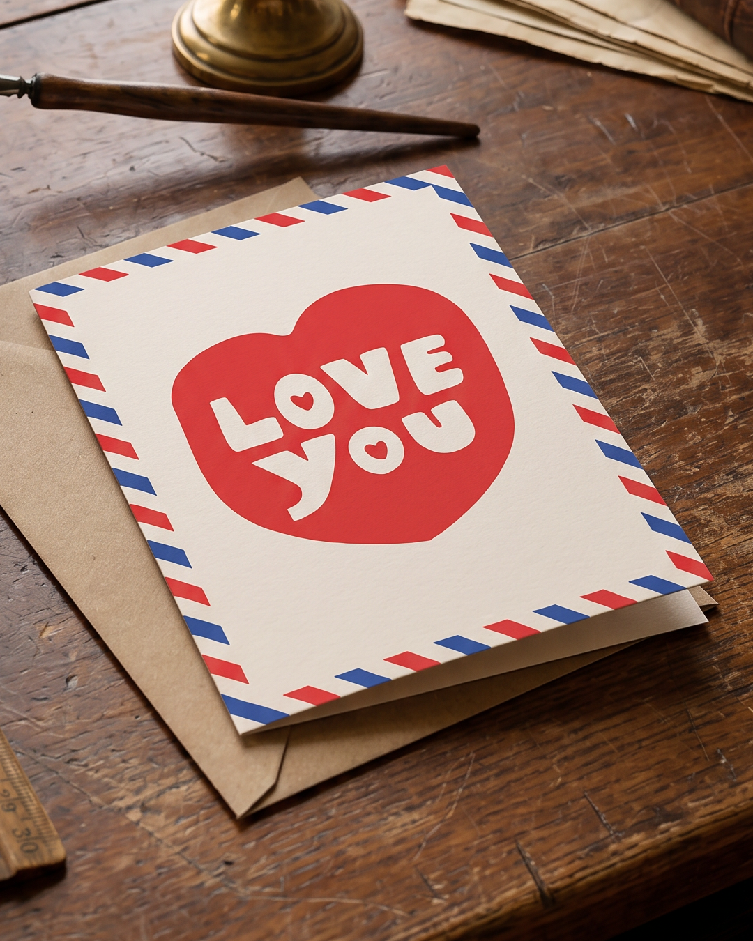 Love You Airmail Valentine’s Day Card