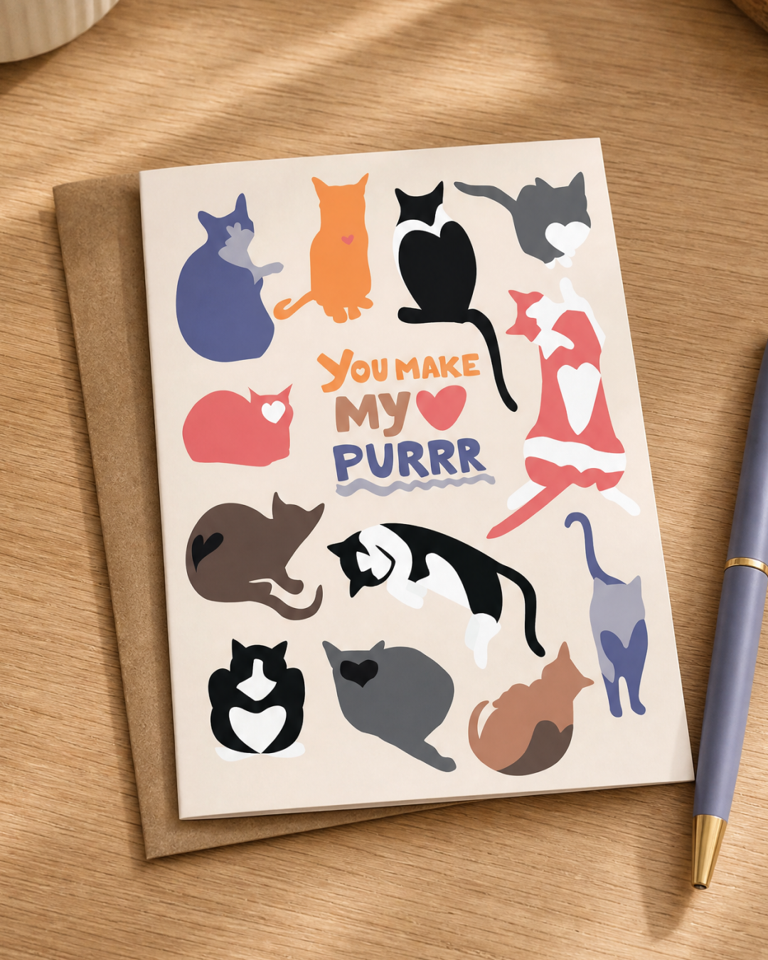 You Make My Heart Purr Valentine’s Day Card
