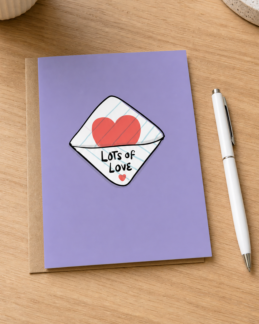 Lots of Love Passed Note Card