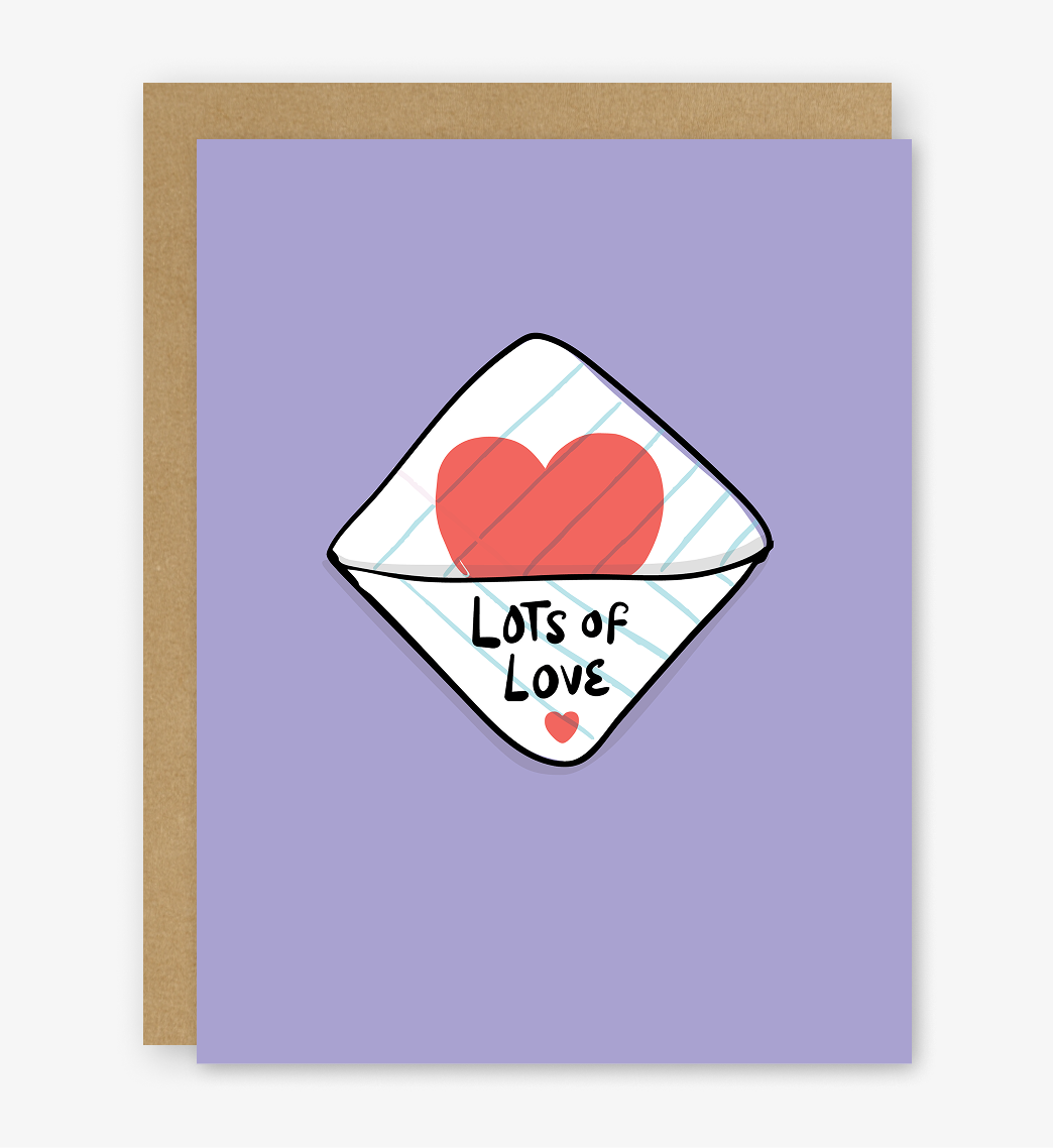 Lots of Love Passed Note Card