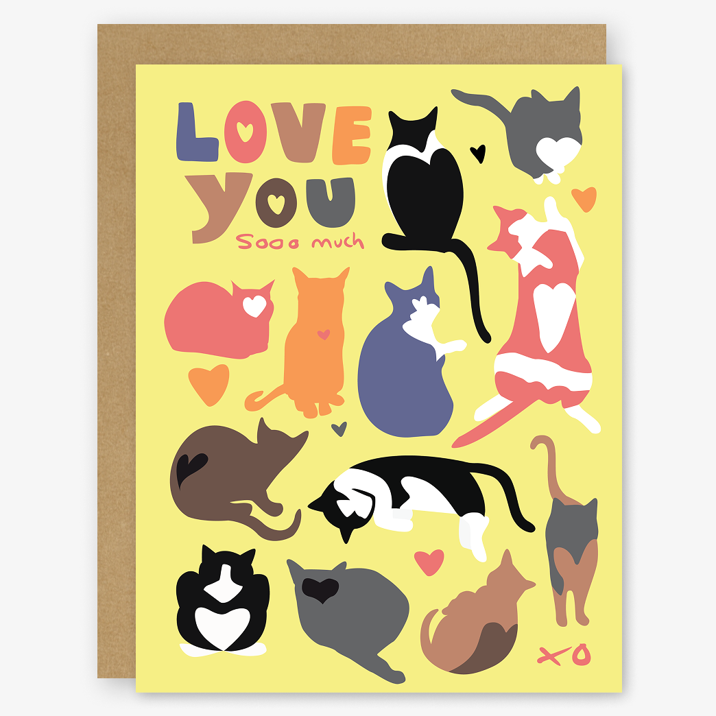 Love You So Much Cat Valentine’s Day Card