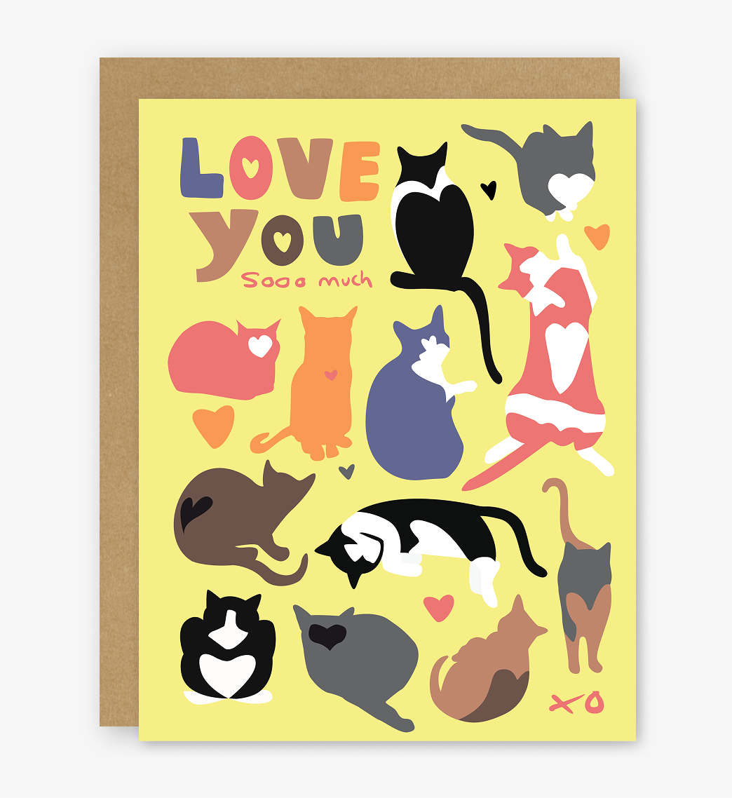 Love You So Much Cat Valentine’s Day Card