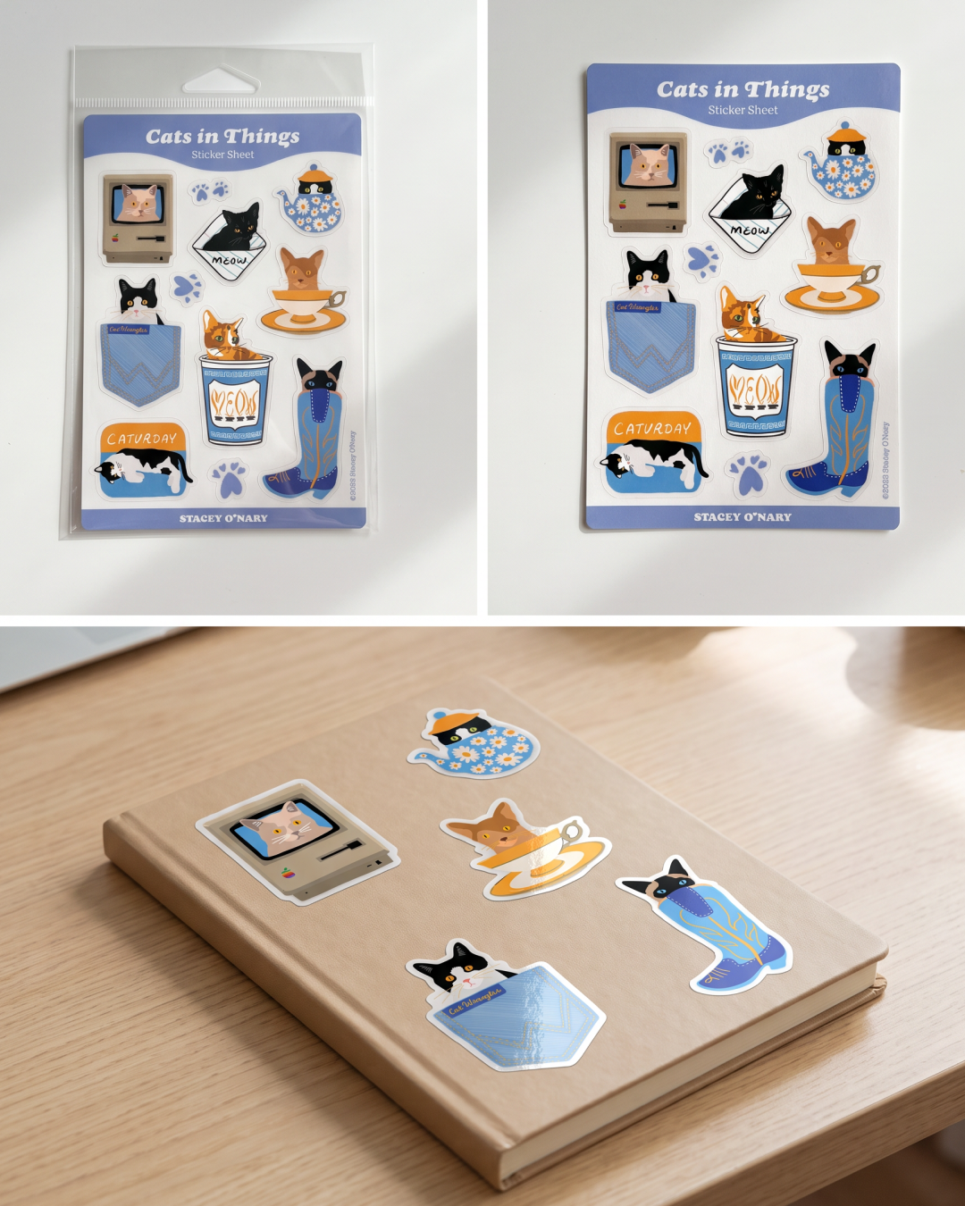 Cats in Things Sticker Sheet