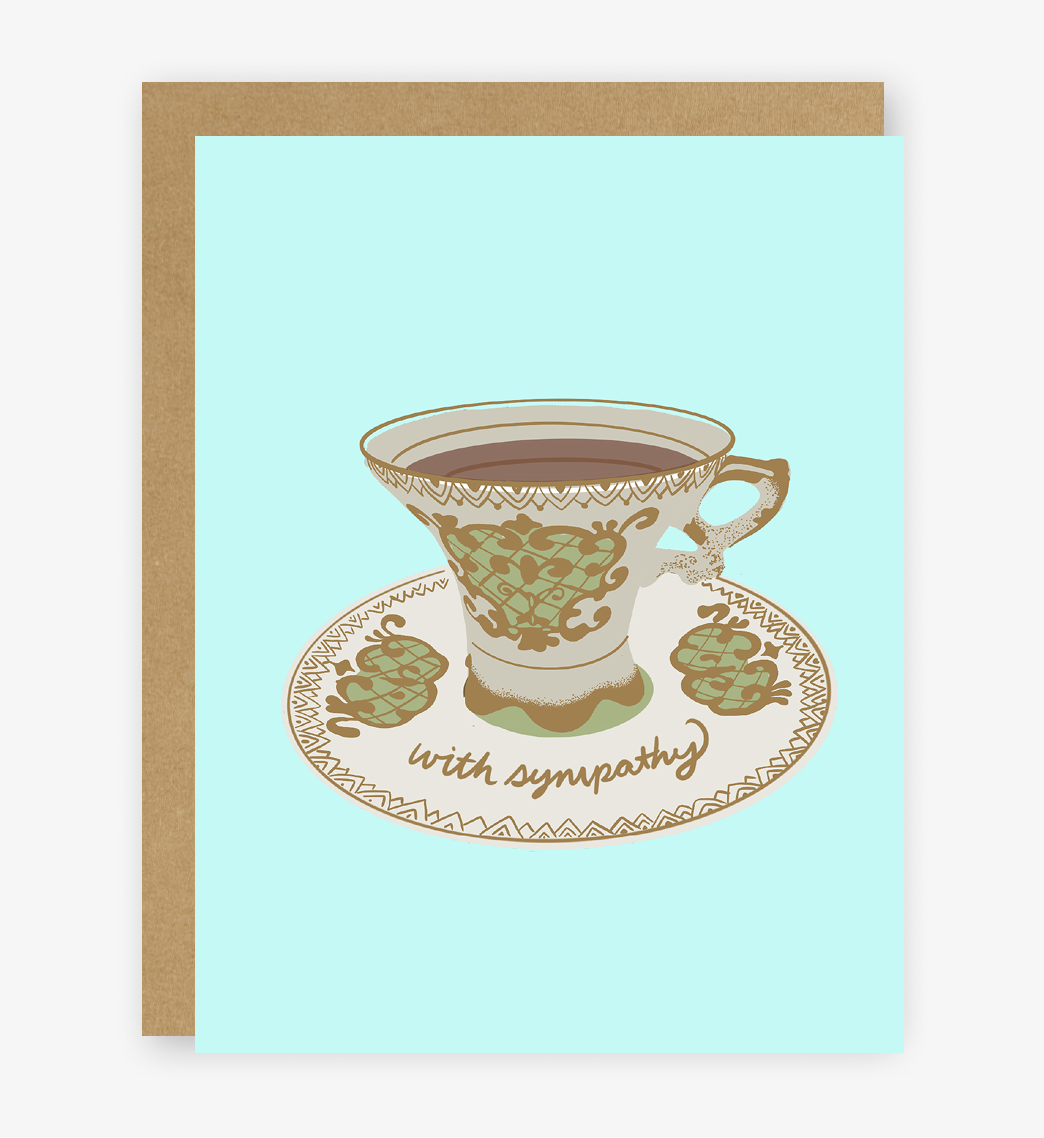 With Sympathy Tea Card