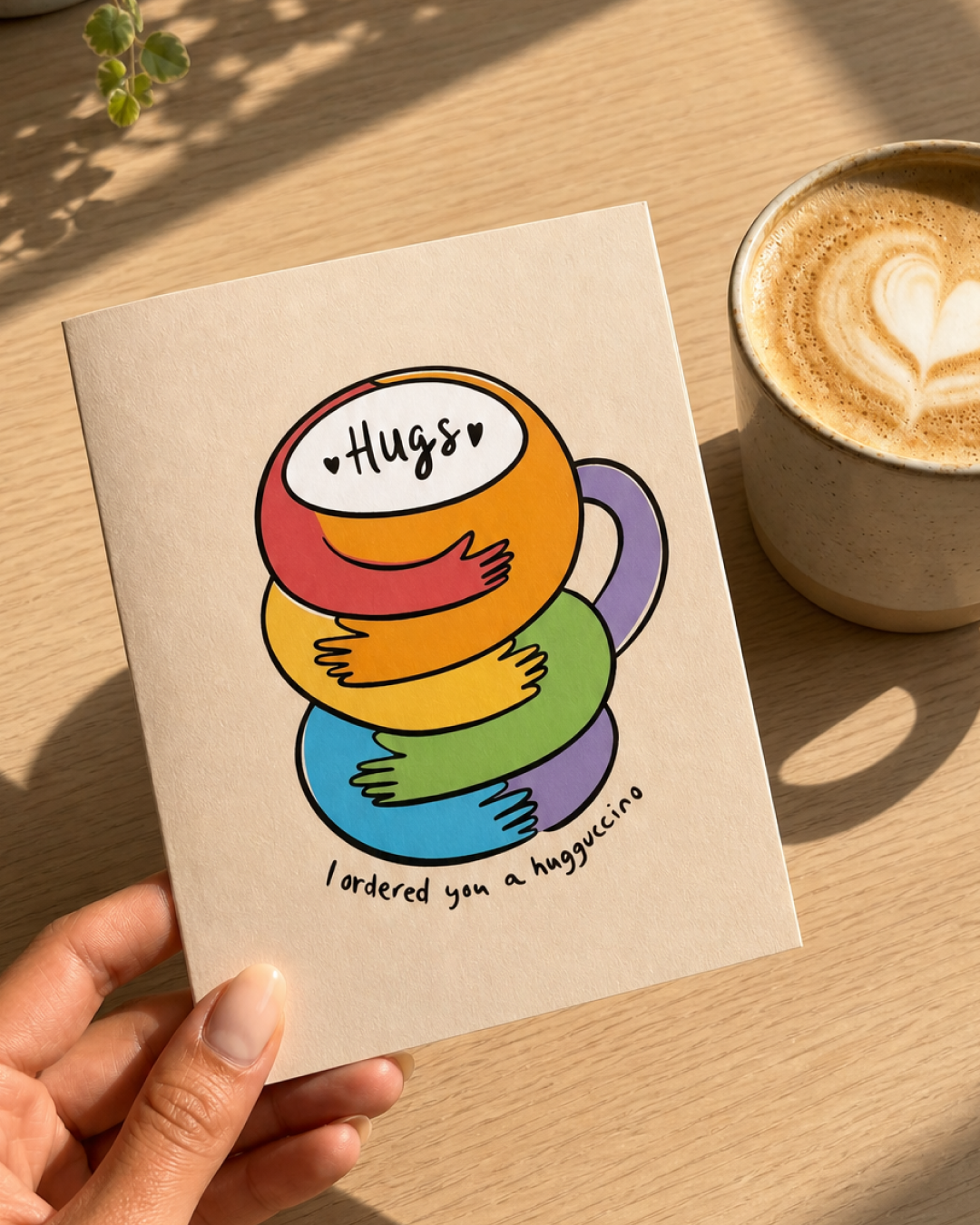 Hugguccino Rainbow Card | Thinking of You Card | Sympathy