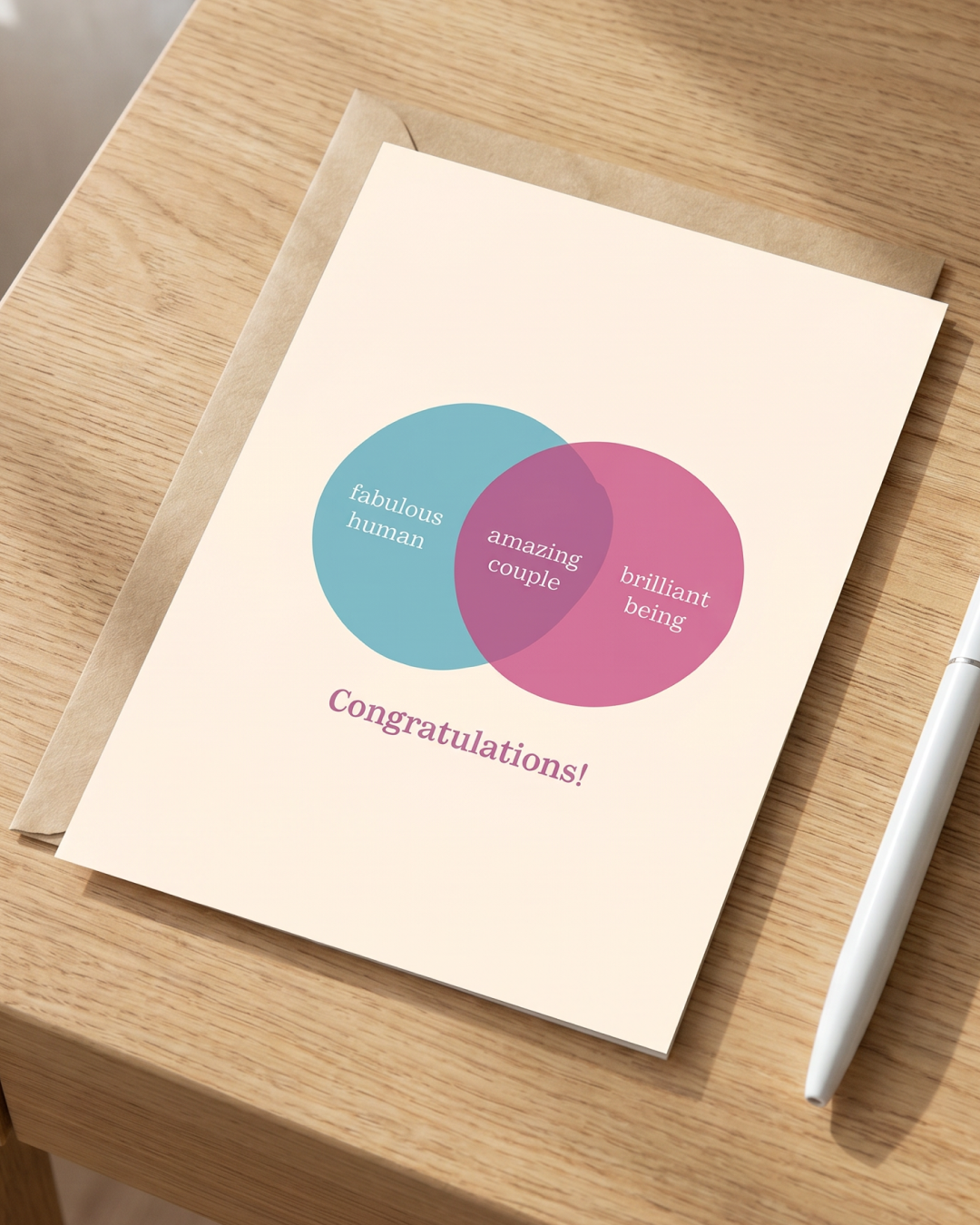 Amazing Couple Venn Diagram Card