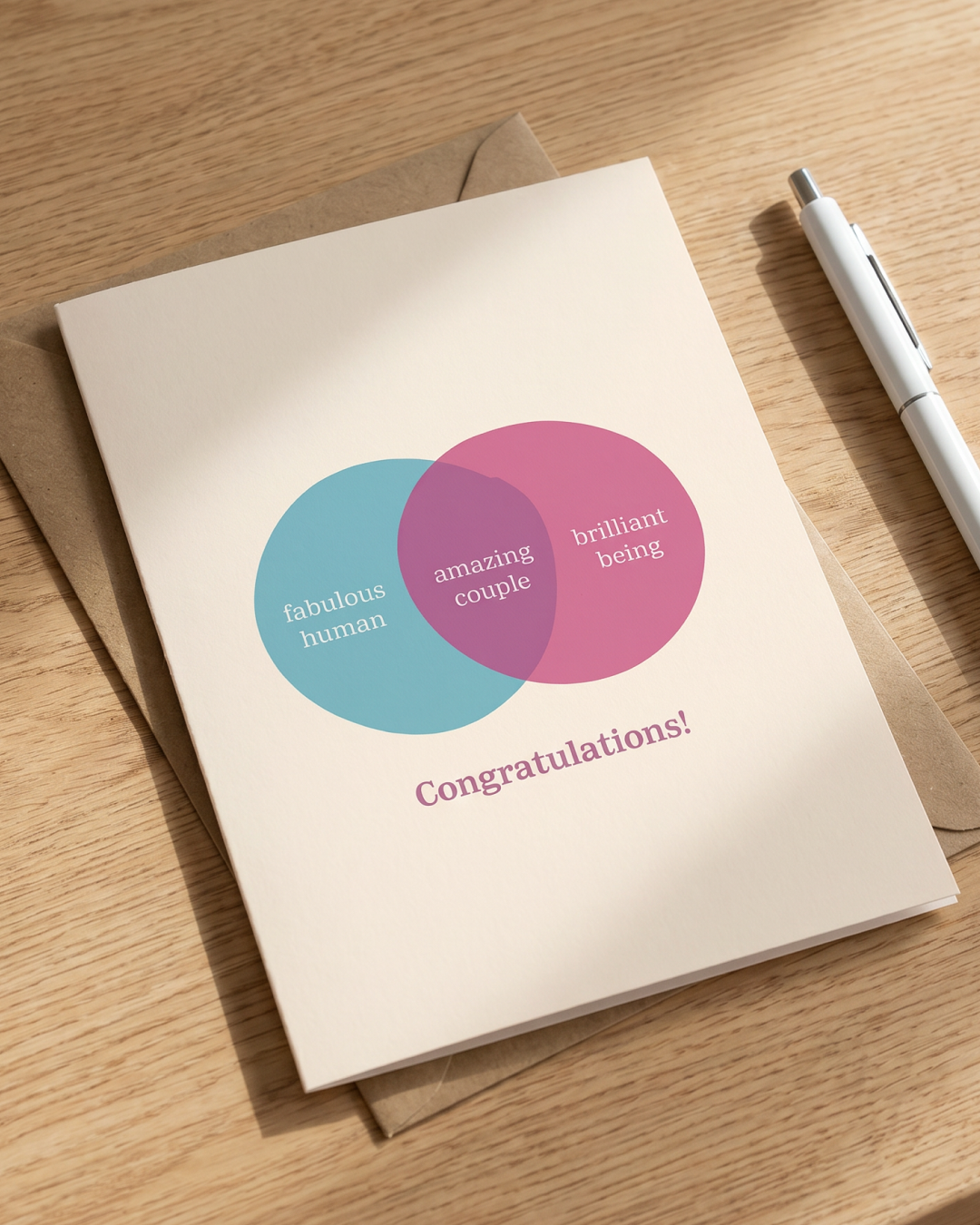 Amazing Couple Venn Diagram Card