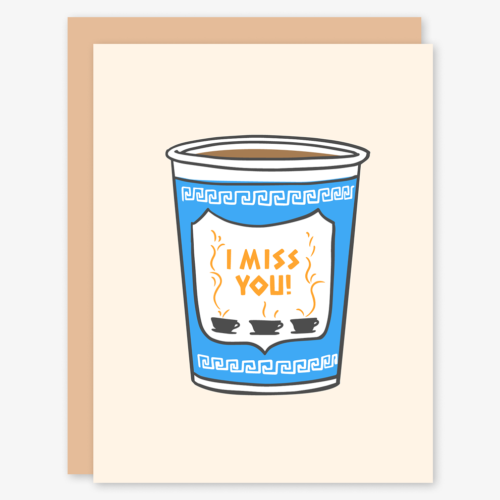 I Miss You NYC Coffee Cup Card