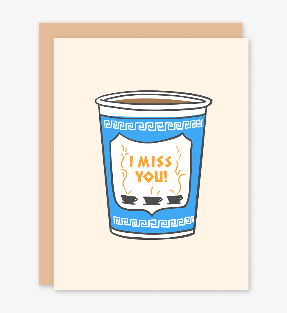 I Miss You NYC Coffee Cup Card