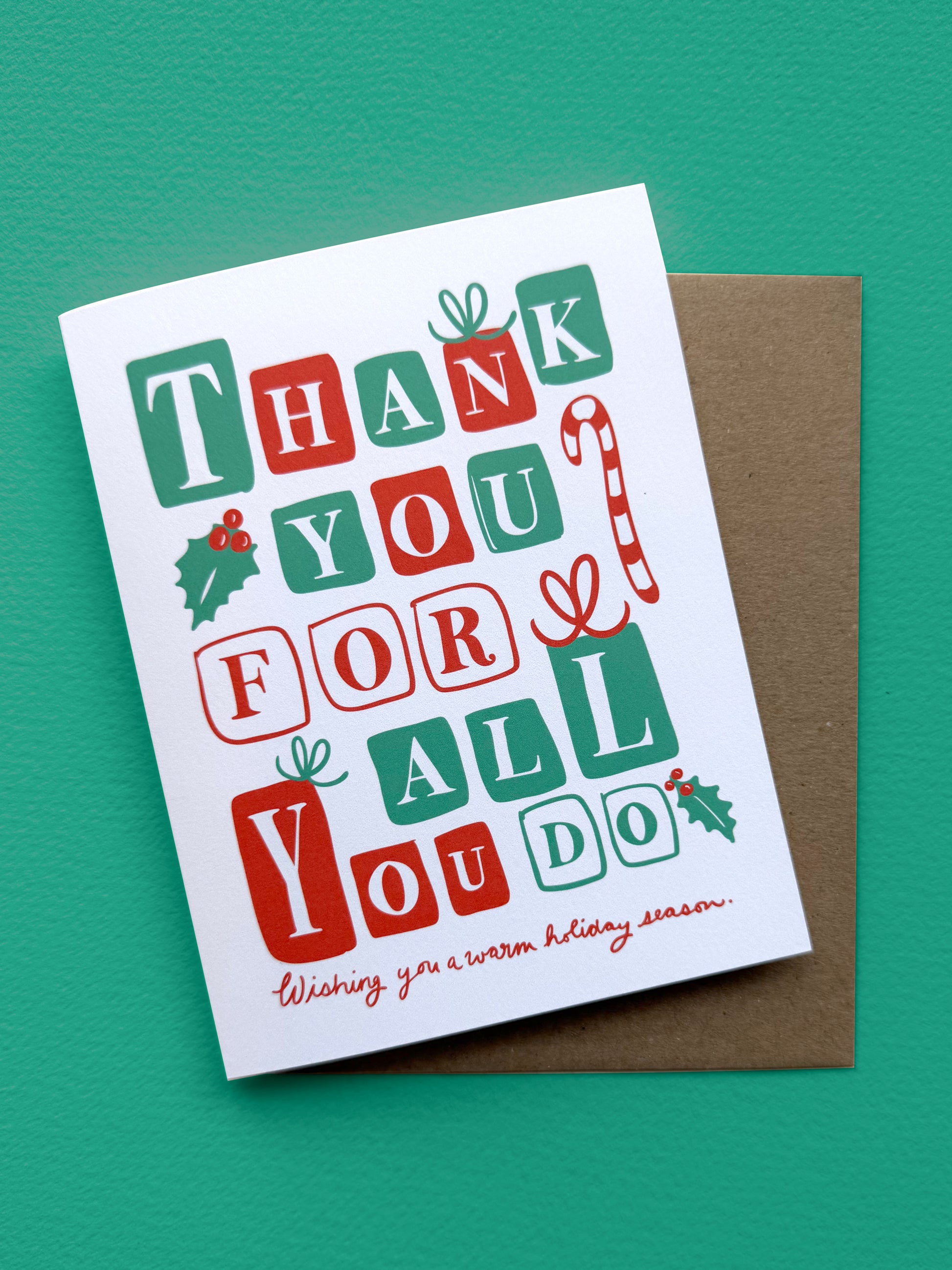 Thank You For All You Do Holiday Card