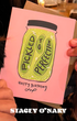 Pickle-themed birthday card design
