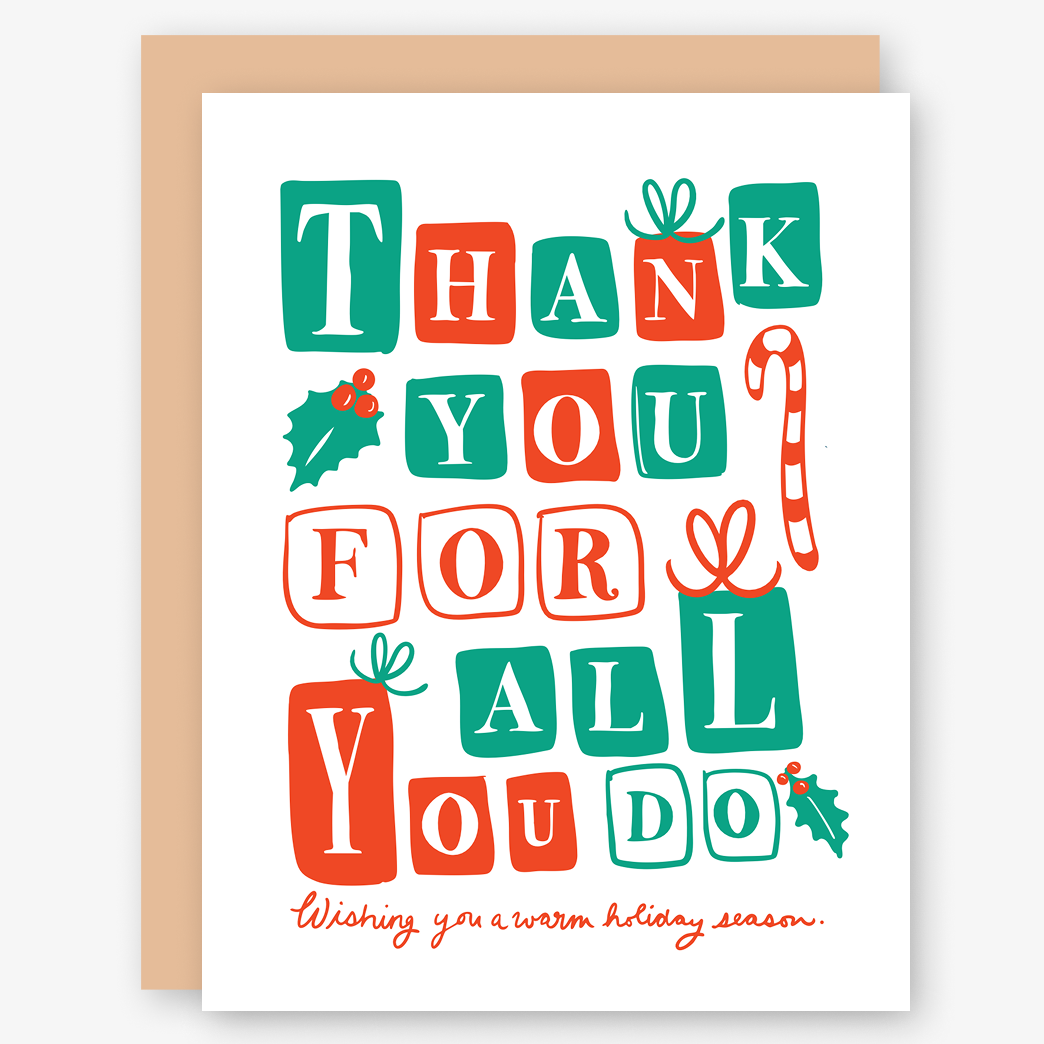 Thank You For All You Do Holiday Card