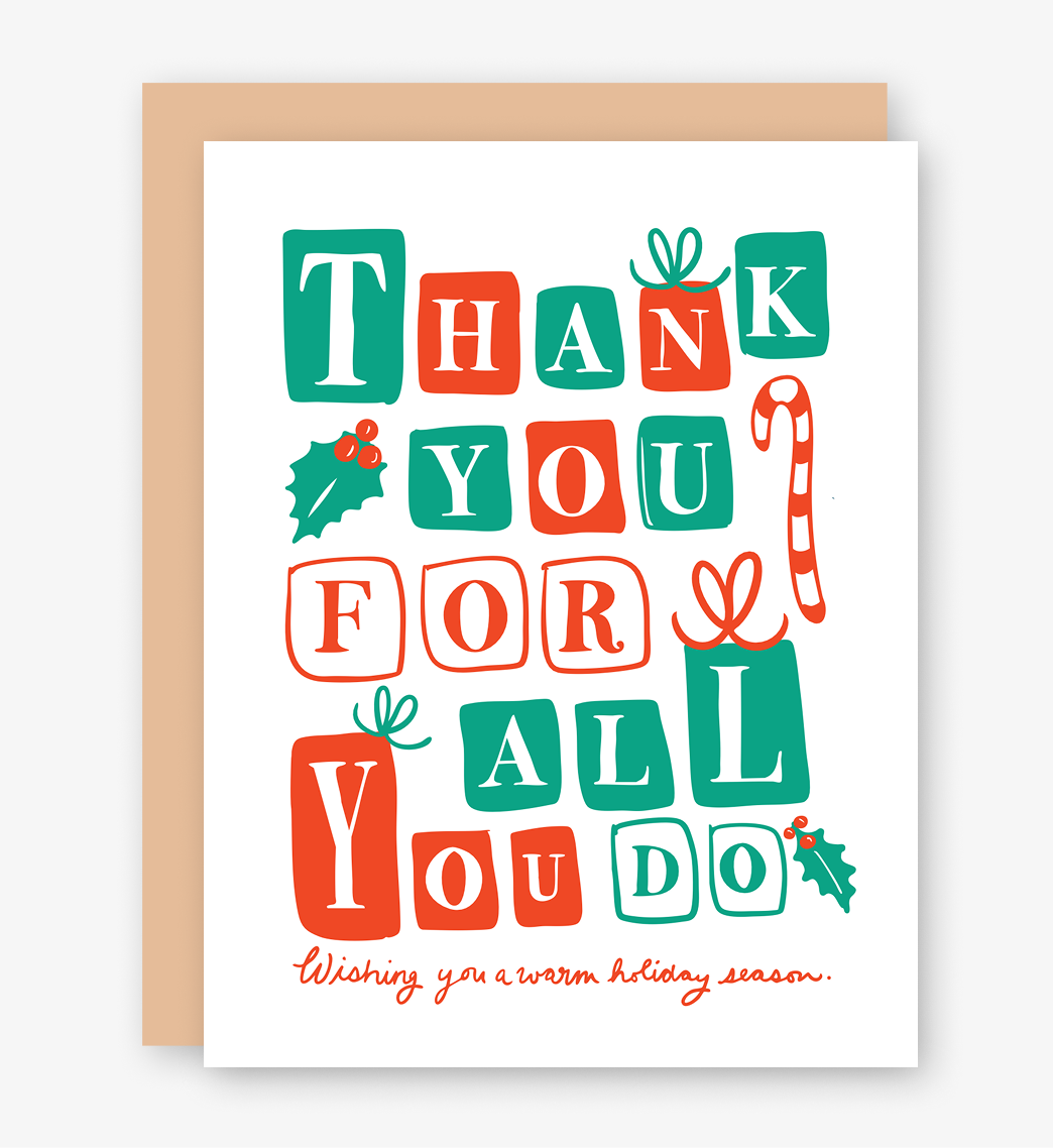 Thank You For All You Do Holiday Card
