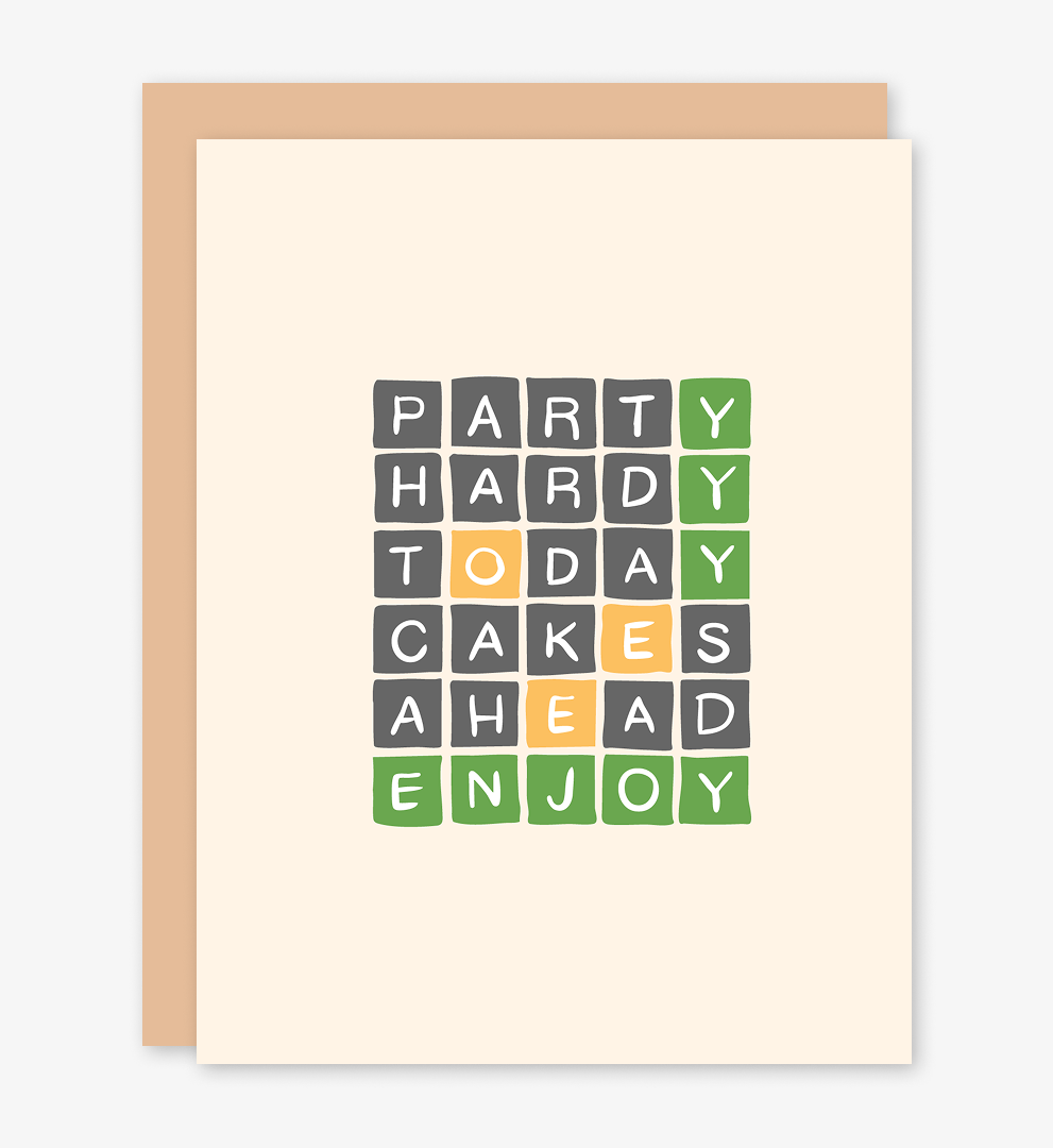 Wordle Enthusiast Birthday Card